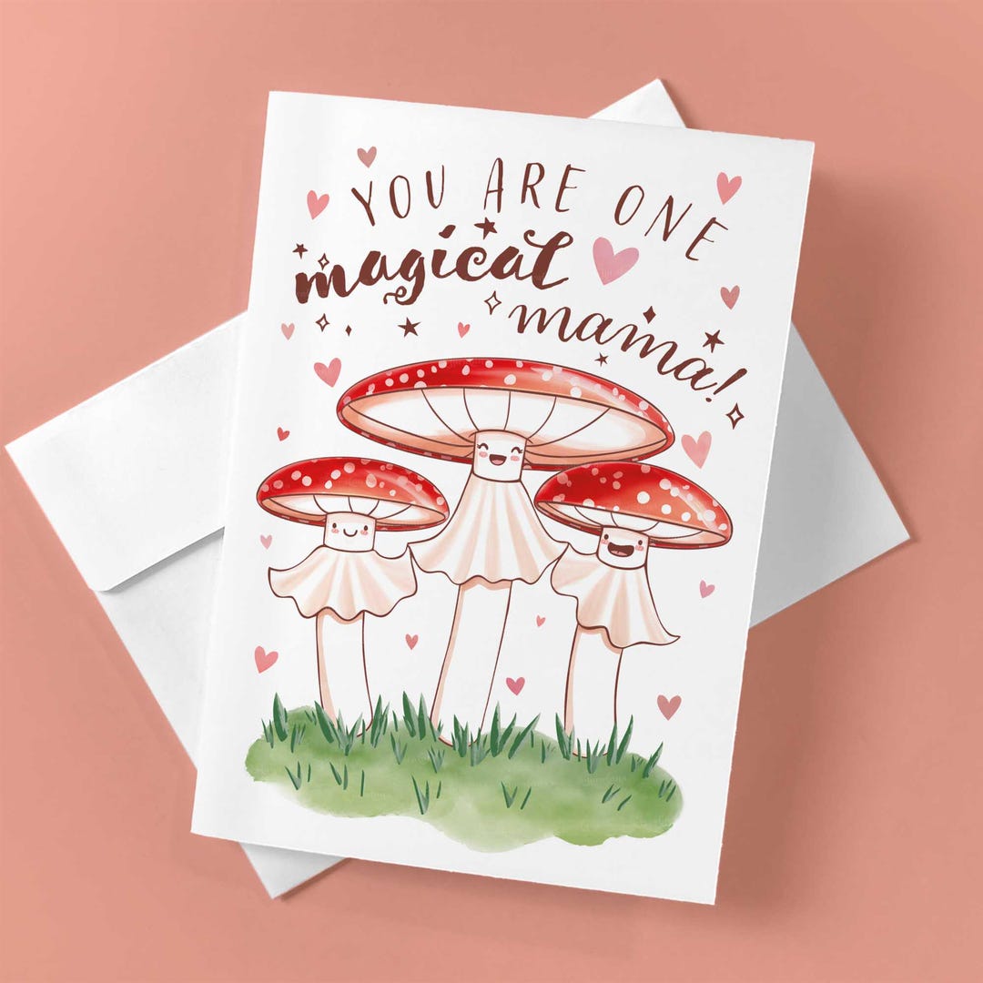 Magical Mama Mushroom Card, Mother's Day Gift Printable PDF - Etsy