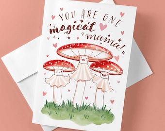 Magical Mama Mushroom Card, Mother's Day Gift Printable PDF