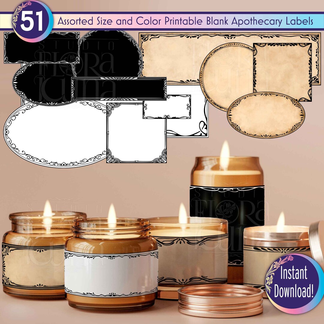 Blank Labels for Jars Printable Vintage Potion Tags Pantry Organization ...
