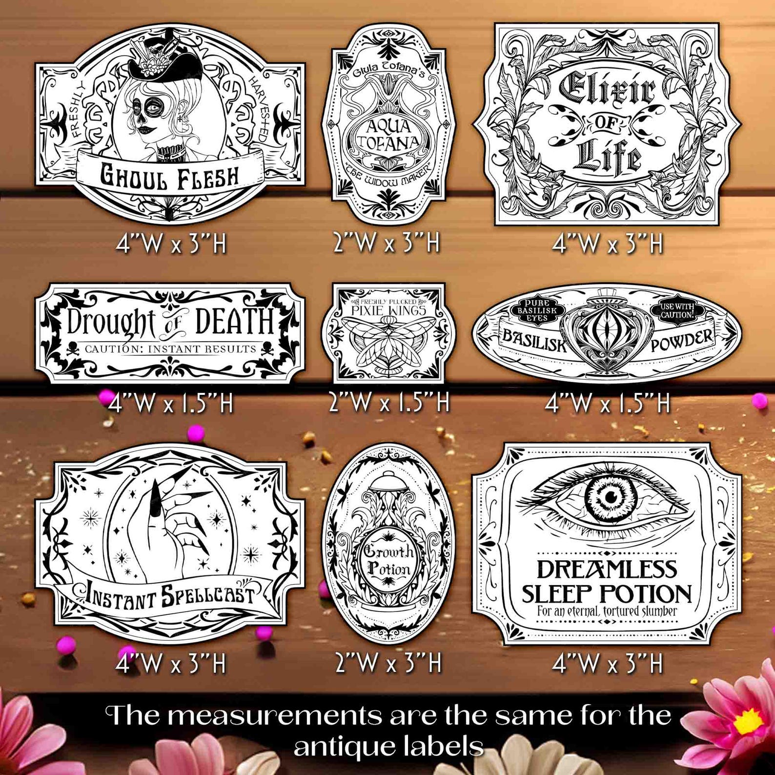 Potion Bottle Label Printable Magic Apothecary Label Alchemy Witchcraft ...
