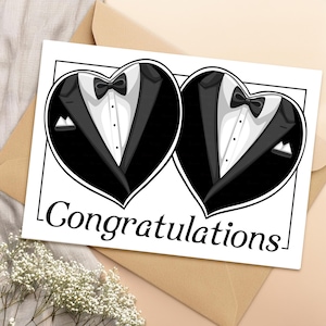Homohuwelijkskaart voor bruidegom bruiloft felicitaties kaart LGBT-trouwkaart homohuwelijkskaart voor homopaar Mr. en Mr. Gefeliciteerd cadeau