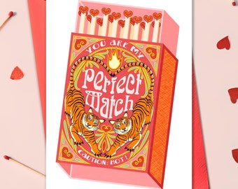 Perfect Match Card for Boyfriend I Love You Card Printable Wedding Anniversary Card for Husband Love Card for Wife Matchbox Valentine Card