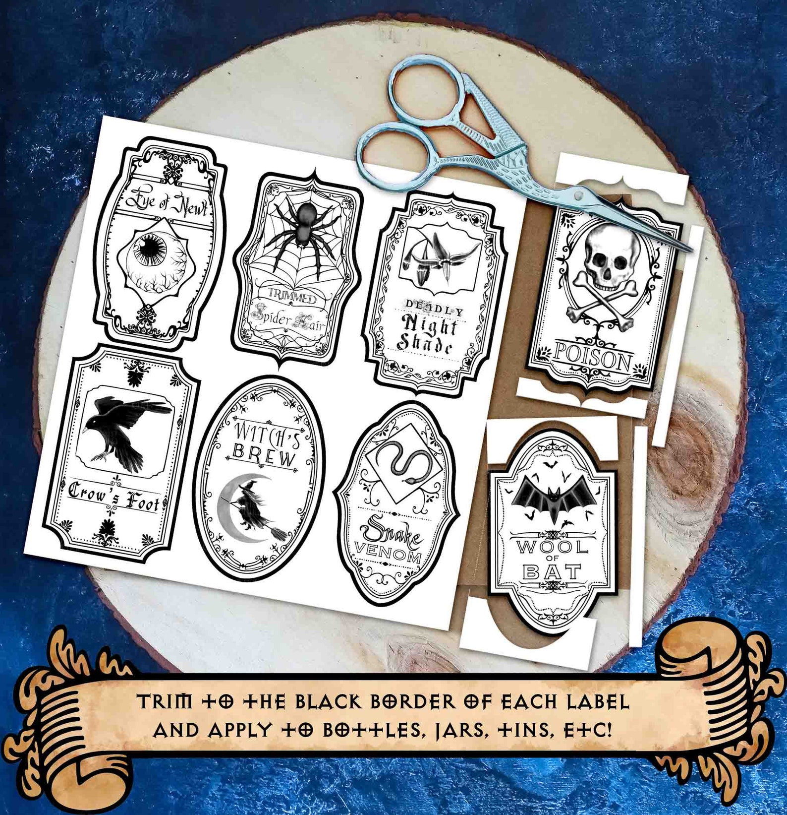 Printable Potion Bottle Labels Apothecary Stickers Witchcraft Decor ...