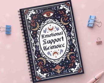 Funny Witchy Journal, Lined Grimoire, Pastel Goth Notebook
