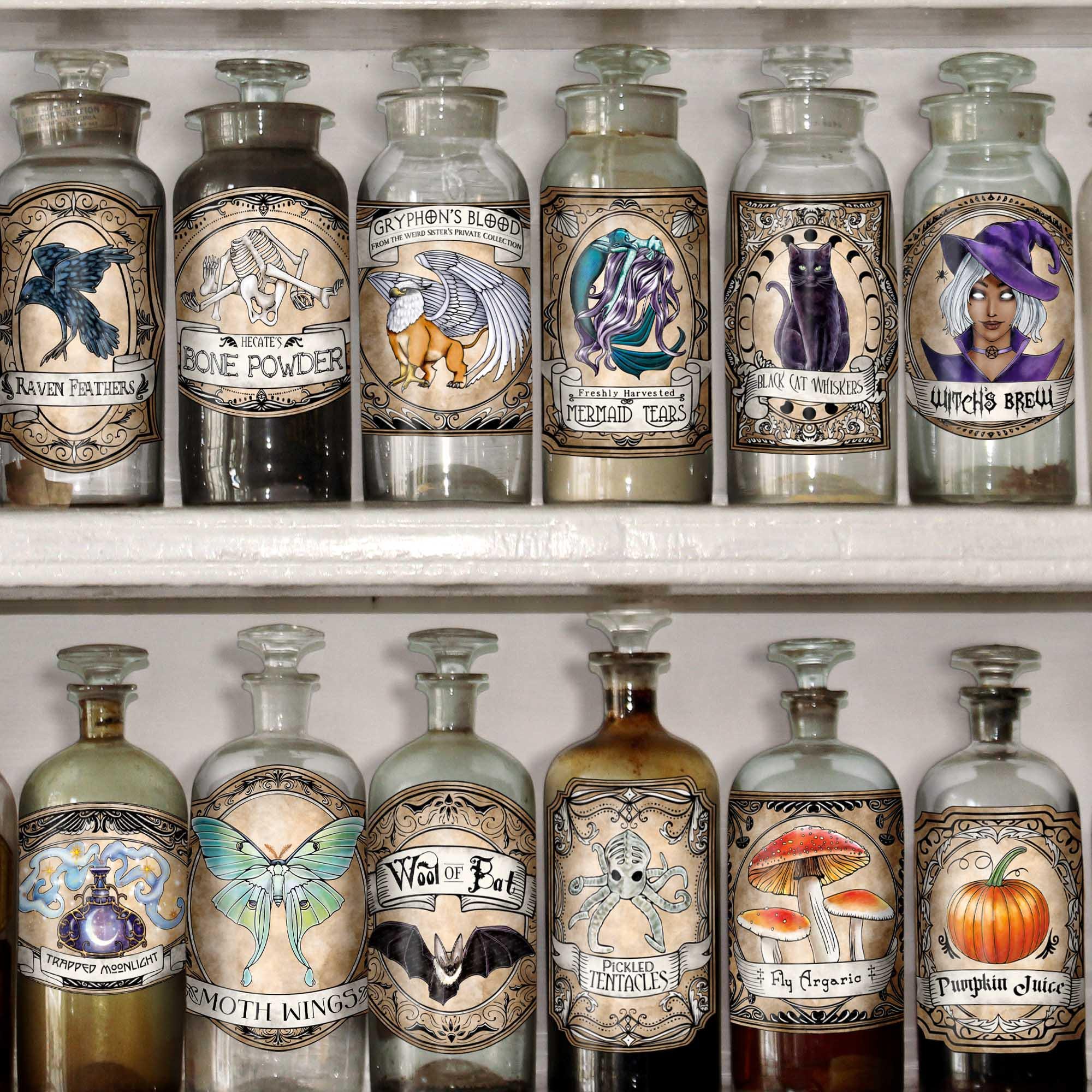 Potion Bottle Labels Printable Apothecary Labels Witch Decor Gothic ...
