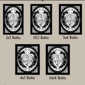 Choose the size ratio you would like based on the frame size you are planning on using. Refer to photo after this for image sizes for each ratio.