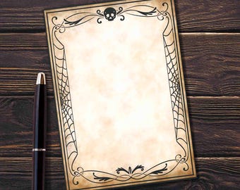 Gothic Post-it® Notepad Dark Academia Sticky Note With Antique Paper Memento Mori Witchy Office Supply Spooky Skeleton Stationery Goth Gift