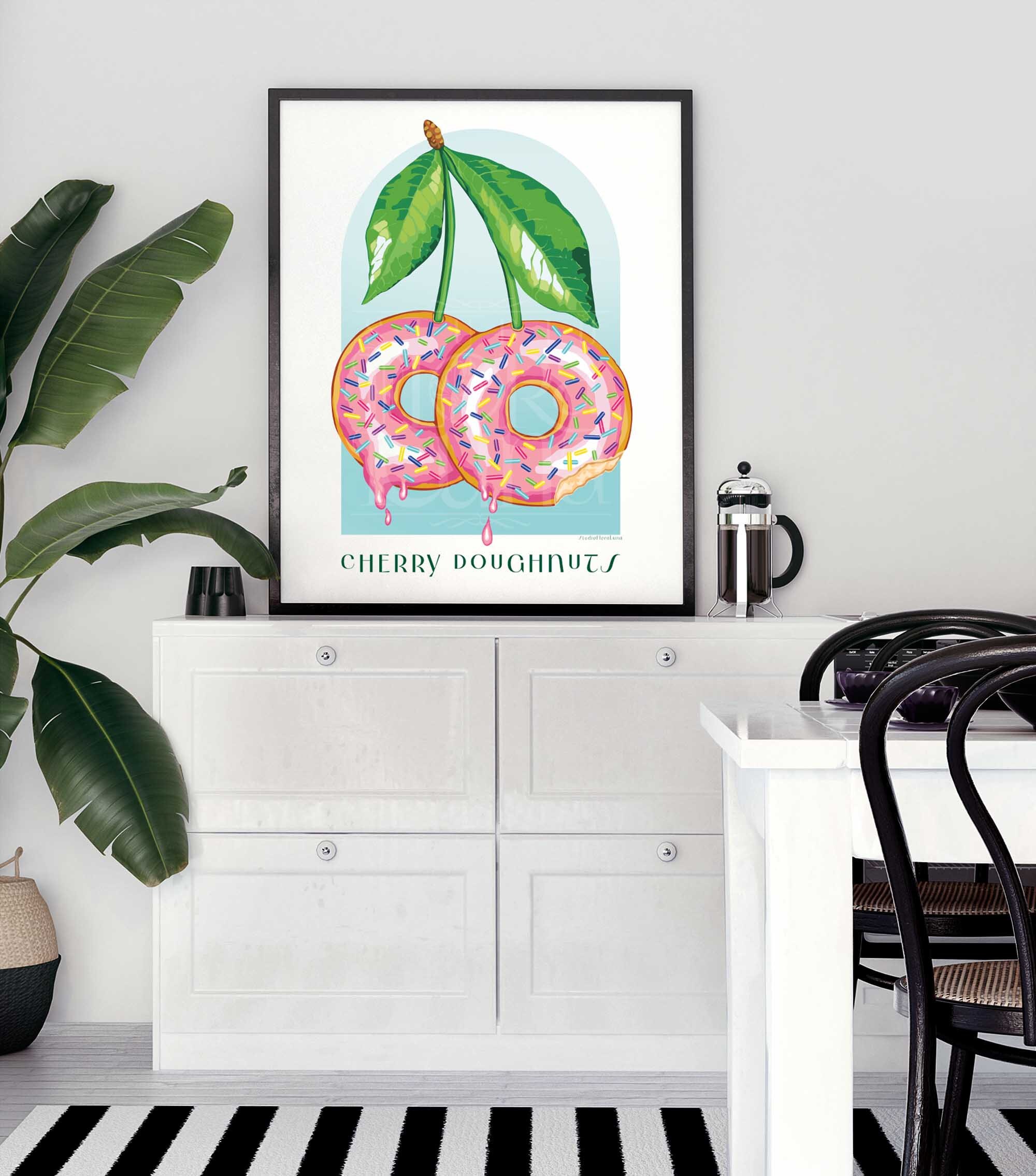 Donut Poster Printable Doughnut Kitchen Decor Foodie Gift Donut ...
