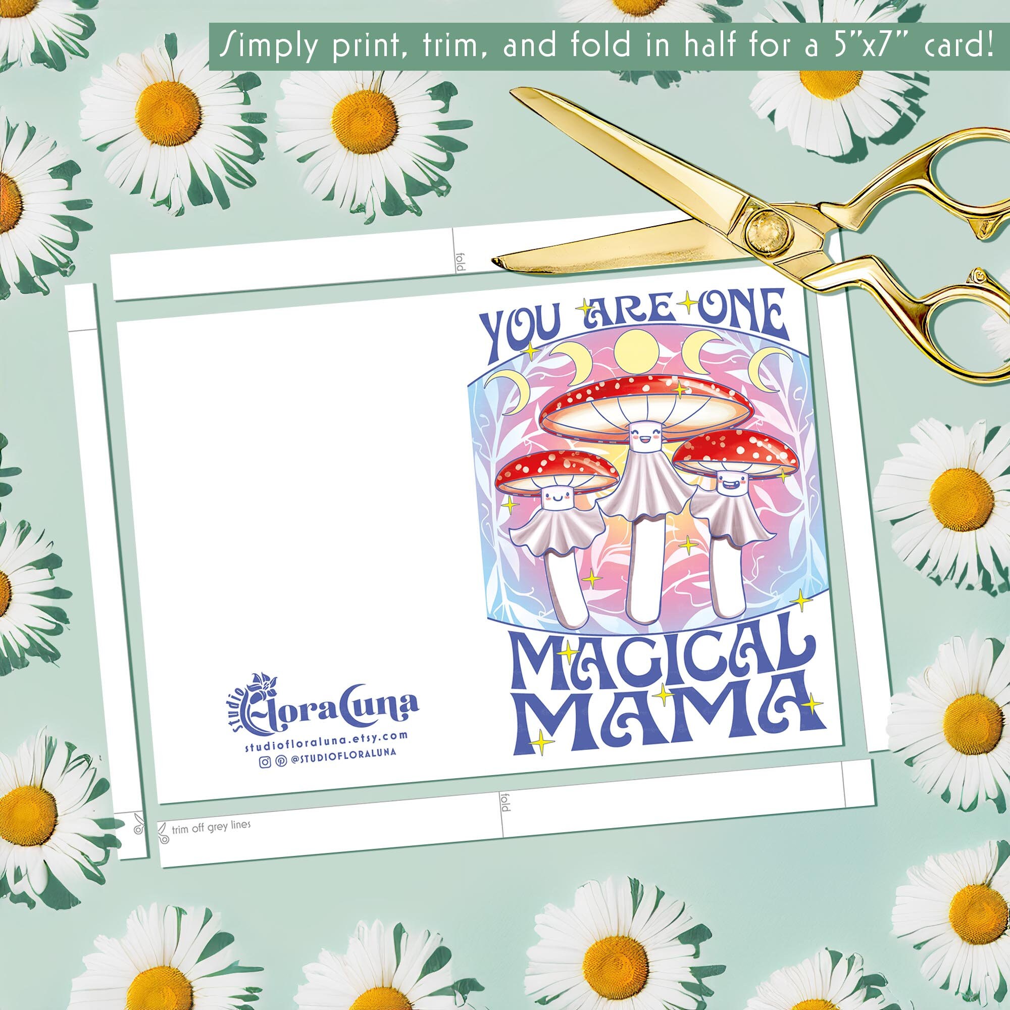 Mom Birthday Card Magical Mama Mushroom Card for Mom Last Minute ...