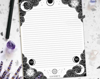 Ouija Notepad Witchy Memo Pad Dark Academia Celestial Notes Gothic Spirit Board To Do List Spooky Stationery Witch Gifts for Writers