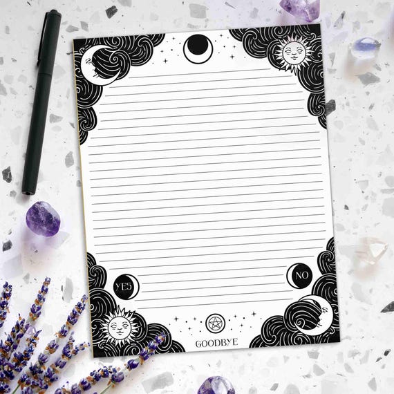 Spirit Board Notepad Witchy Memo Pad Dark Academia Celestial Notes Gothic To Do List Spooky Stationery Witch Gifts for Writers