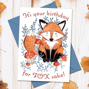 Carte de joyeux anniversaire à imprimer pour l'amour du renard Carte d'anniversaire drôle pour petit ami Carte d'anniversaire à télécharger pour ami Renard Carte pour les amateurs de renard