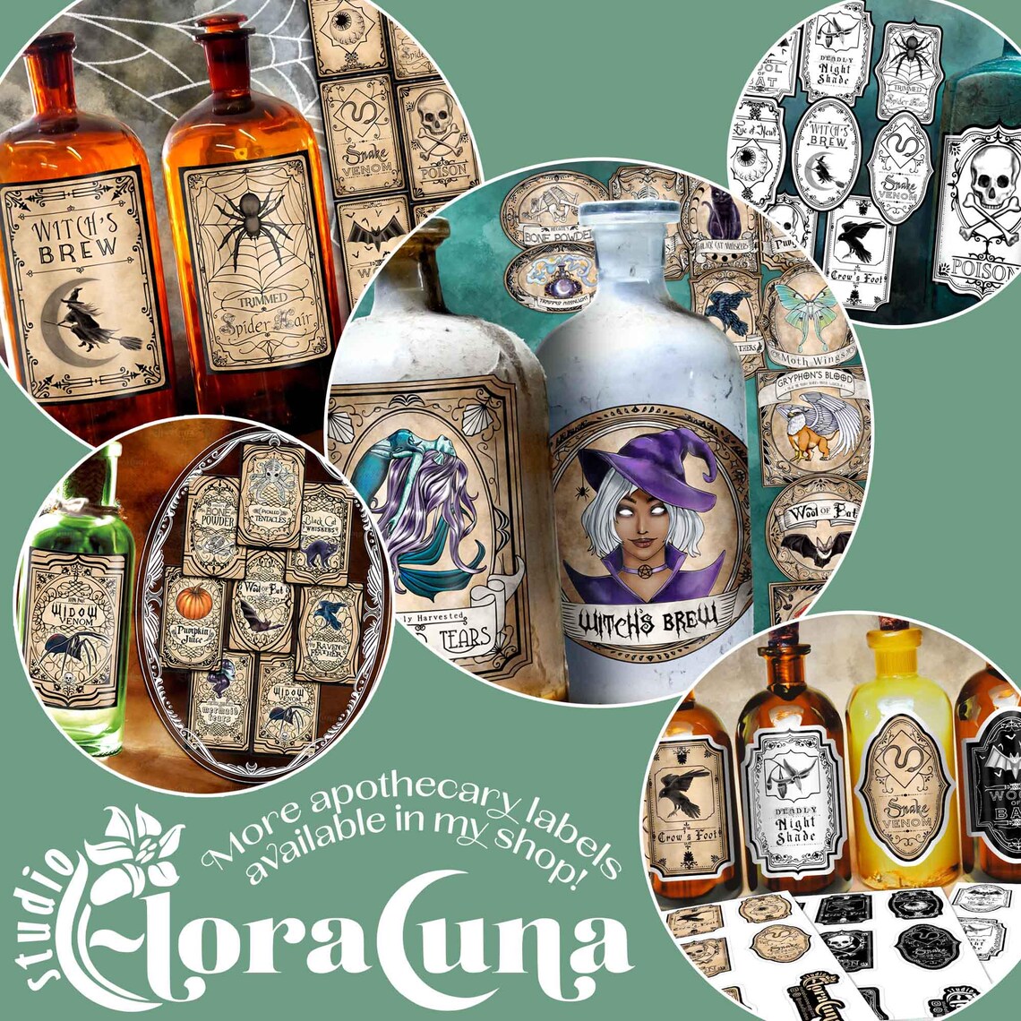 Potion Bottle Labels Halloween Printable Party Decorations Witch’s Brew ...