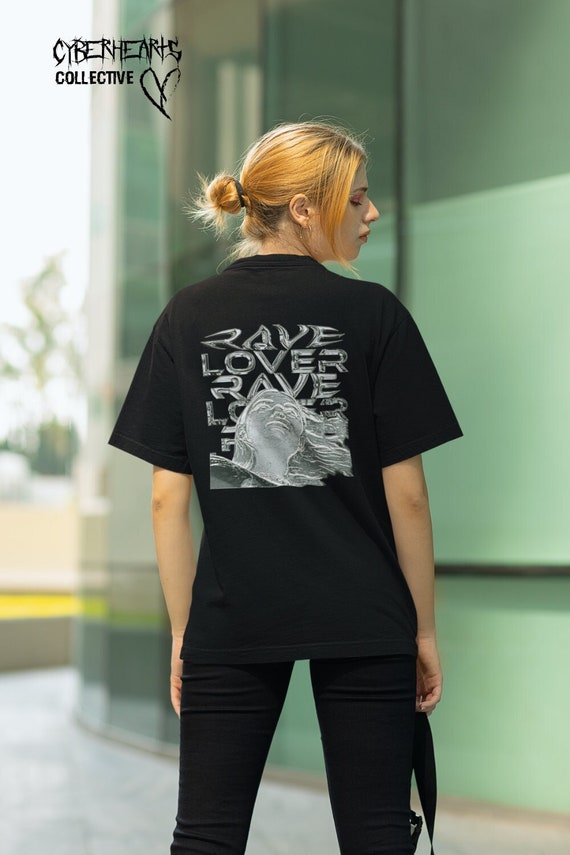 Camisa metálica cromada Rave Camiseta techno Ropa urbana