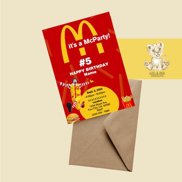 Ronald McDonalds Birthday Invitation - McParty!