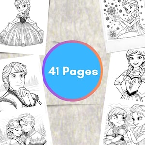 41 Frozen Coloring Pages, Desenhos para colorir para crianças, Desenhos para colorir para imprimir, Atividades para crianças, Download instantâneo, PDF