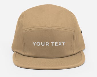 Custom 5 Panel Hat, Personalized Embroidered Cap, Classic Low Profile Camper Hat, Custom Gift