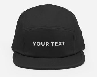 Custom 5 Panel Hat, Personalized Embroidered Cap, Classic Low Profile Camper Hat, Custom Gift
