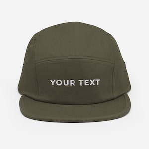 Custom 5 Panel Hat, Personalized Embroidered Cap, Classic Low Profile Camper Hat, Custom Gift