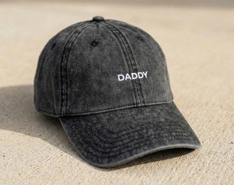 Op maat gemaakte gewassen hoed, gepersonaliseerde geborduurde vintage papa-pet, aangepaste teksthoed, cadeau voor hem