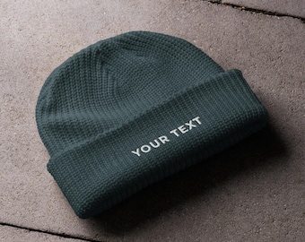 Custom Beanie, Fisherman Beanie With Personalized Embroidery, Winter Hat, Personalized Gift