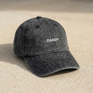 Bestickte Daddy-Mütze, Vintage gewaschene Baumwolltwill-Mütze, minimalistisches Vatertagsgeschenk