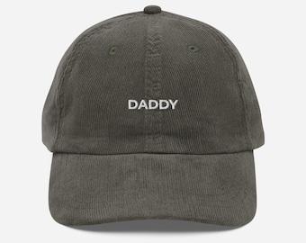 Cappello da papà, berretto vintage in velluto a coste, cappello in velluto a coste ricamato, regalo per lui