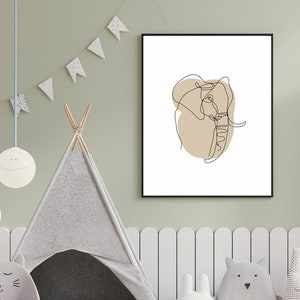 Elephant nursery decor - nursery printable - safari nursery decor - nursery decor -elephant print - printable wall art -  Digital art