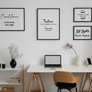 Office wall art |  work from home art | printable wall art | 4 PRINTABLES Set | office decor for wall | office art  | motivational wall art