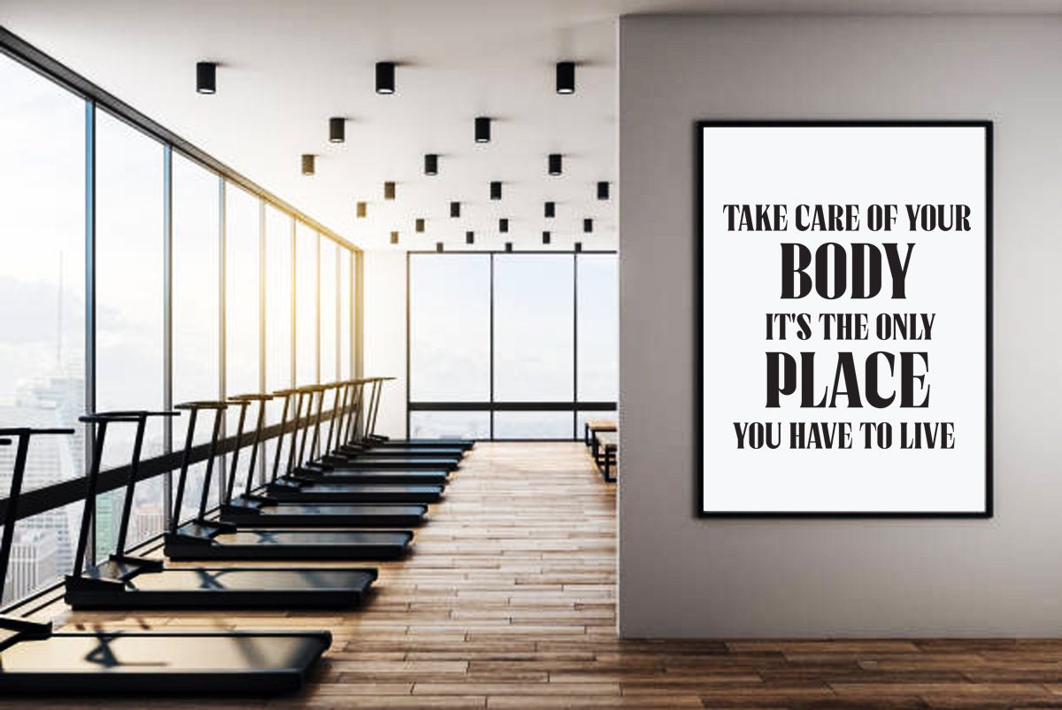 Gym Poster Set - Home Gym Decor Set -gym Wall Arts -home Gym Signs -gym ...
