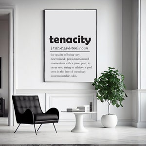 Tenacity word defination print, Funny Office Sign, Office Wall Art, Funny Home Office Poster, Definition Wall Art, Email Definition,