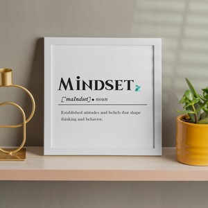Mindset word definition print, Funny Office Sign, Office Wall Art, Funny Home Office Poster, Definition Wall Art, Email Definition,