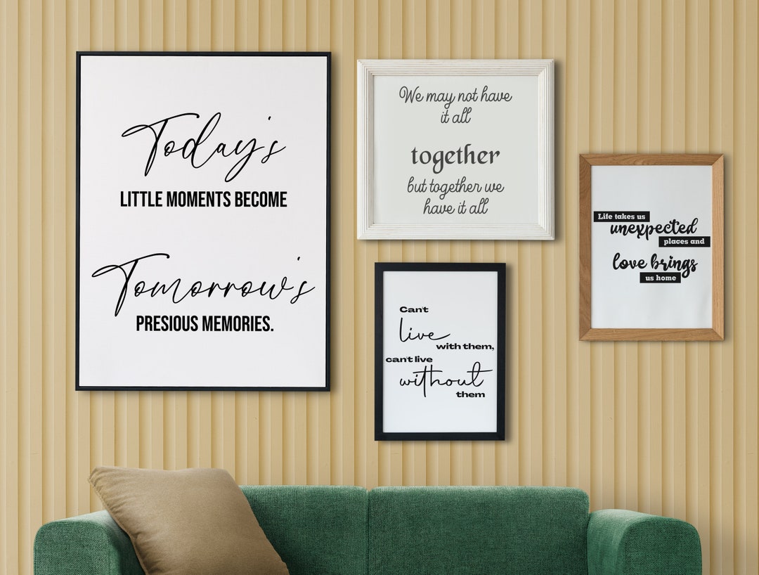 Living Room Wall Art Set | 4 PRINTABLES | Living Room Decor | Living ...