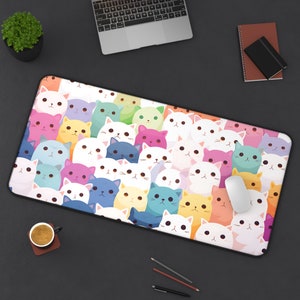 Cute Minimal Cats Mouse Pad, Cute Desk Mat, Cute Mouse Pad, Gaming Mouse Pad