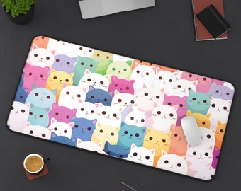Cute Minimal Cats Mouse Pad, Cute Desk Mat, Cute Mouse Pad, Gaming Mouse Pad