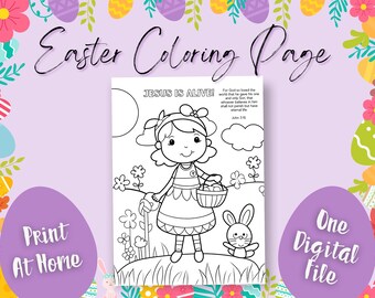Página para colorear de Pascua cristiana para niños (PDF y SVG)