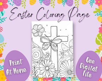 Página para colorear cristiana de Pascua para niños (PDF y SVG)
