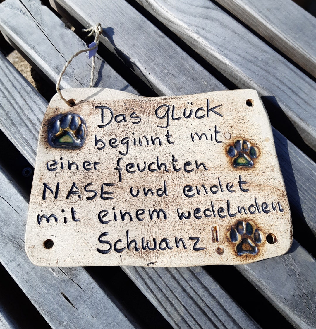 Keramikschild lustiger Spruch feuchte Nase Etsy.de