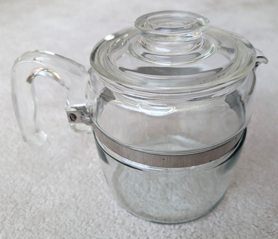 Vintage 6 Cup Pyrex Glass Flameware Percolator Coffee Pot (#7756-B ...