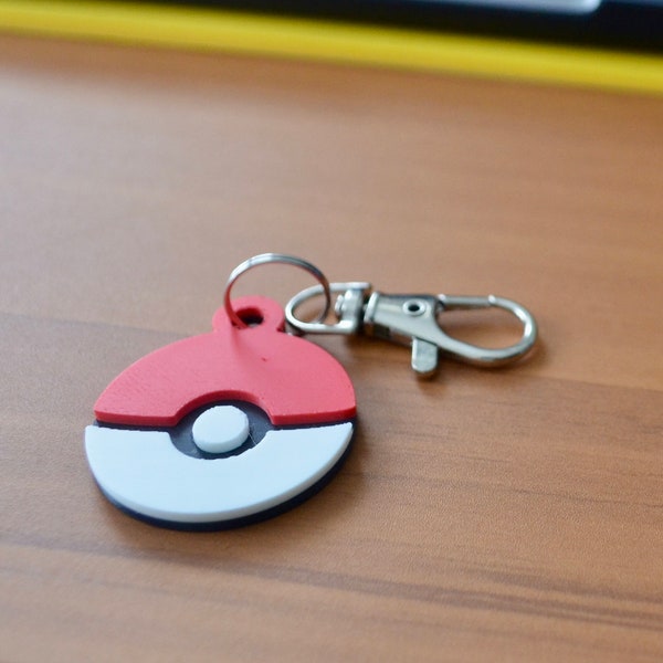 Pokemon Pokeball Keychain/Keyring - Party Favor for birthday - Clip for bag - Free Shipping