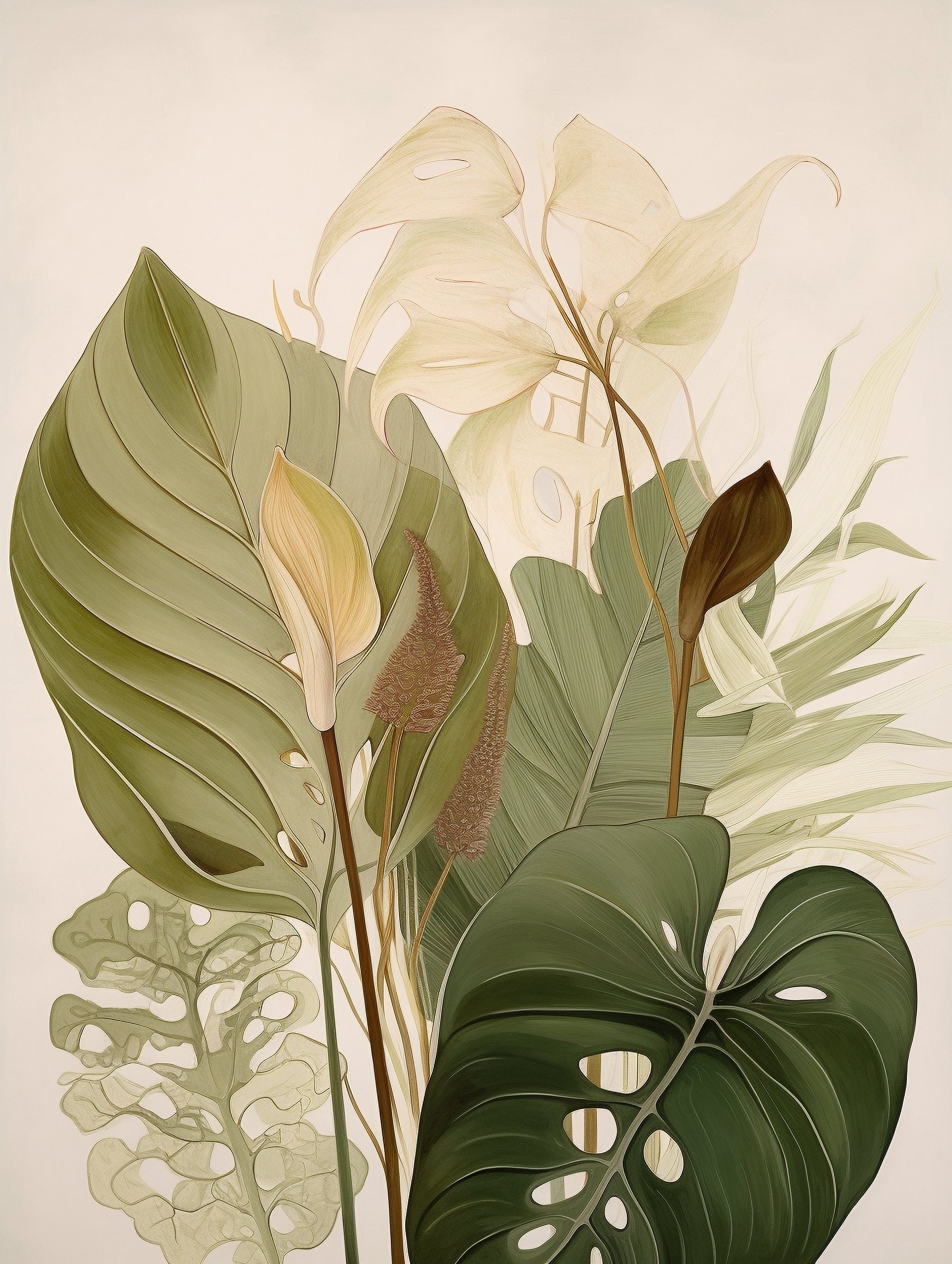 10 Botanical Wall Art Posters, Custom Floral Decor Collection - Digital ...
