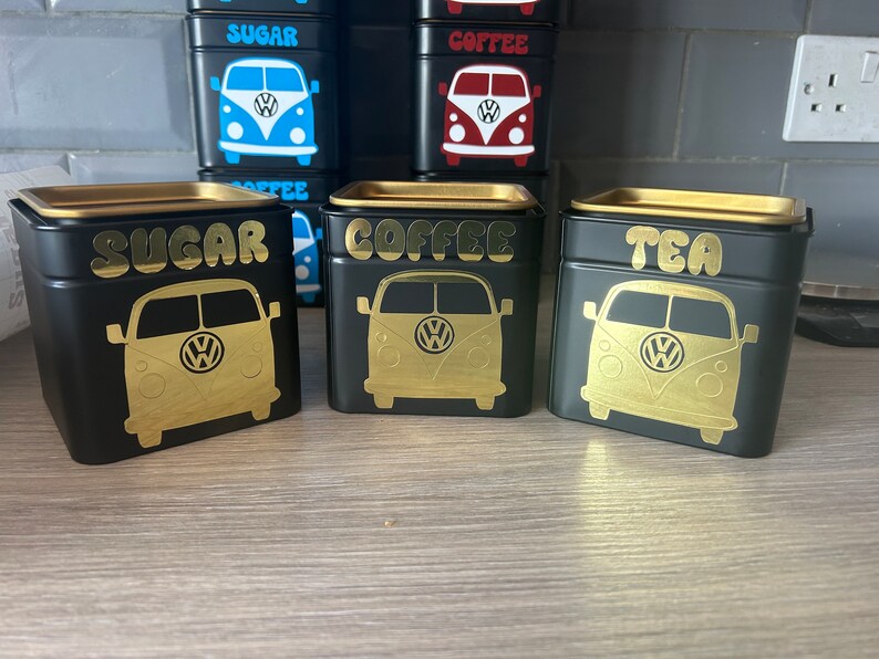 Vw Camper Van Tea Coffee Sugar Pots Etsy