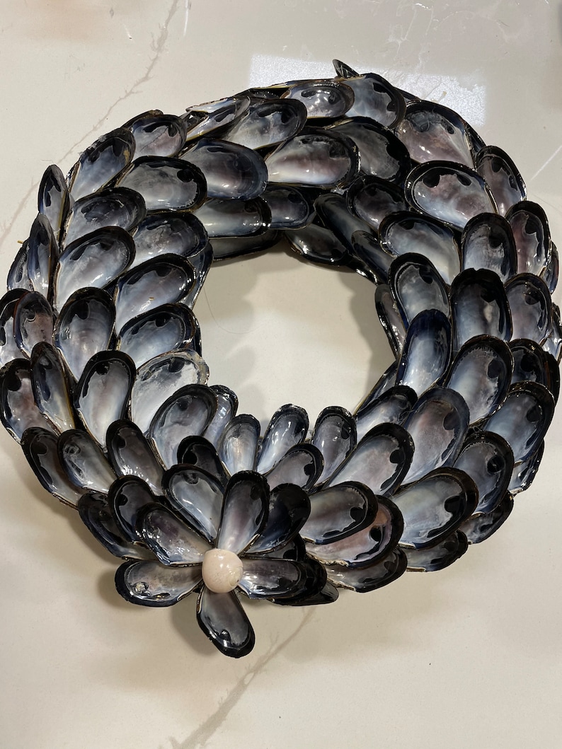 Lovely Gift. Hand Crafted 19 Maine Mussel Shell Wreath Etsy