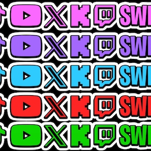 Social Media Lower Thirds Overlay [CUSTOM COLOR] Twitch Kick Twitter TikTok Instagram Facebook YouTube
