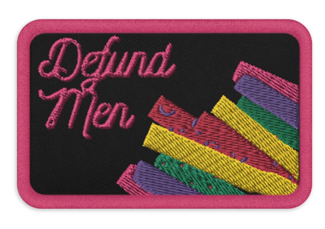 Defund Men Embroidered Patch - Etsy