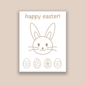 Easter Bunny Coloring Page Printable, Instant Download PDF Digital, Easter Coloring Pages for Kids, Easter Printables, Easter Activities