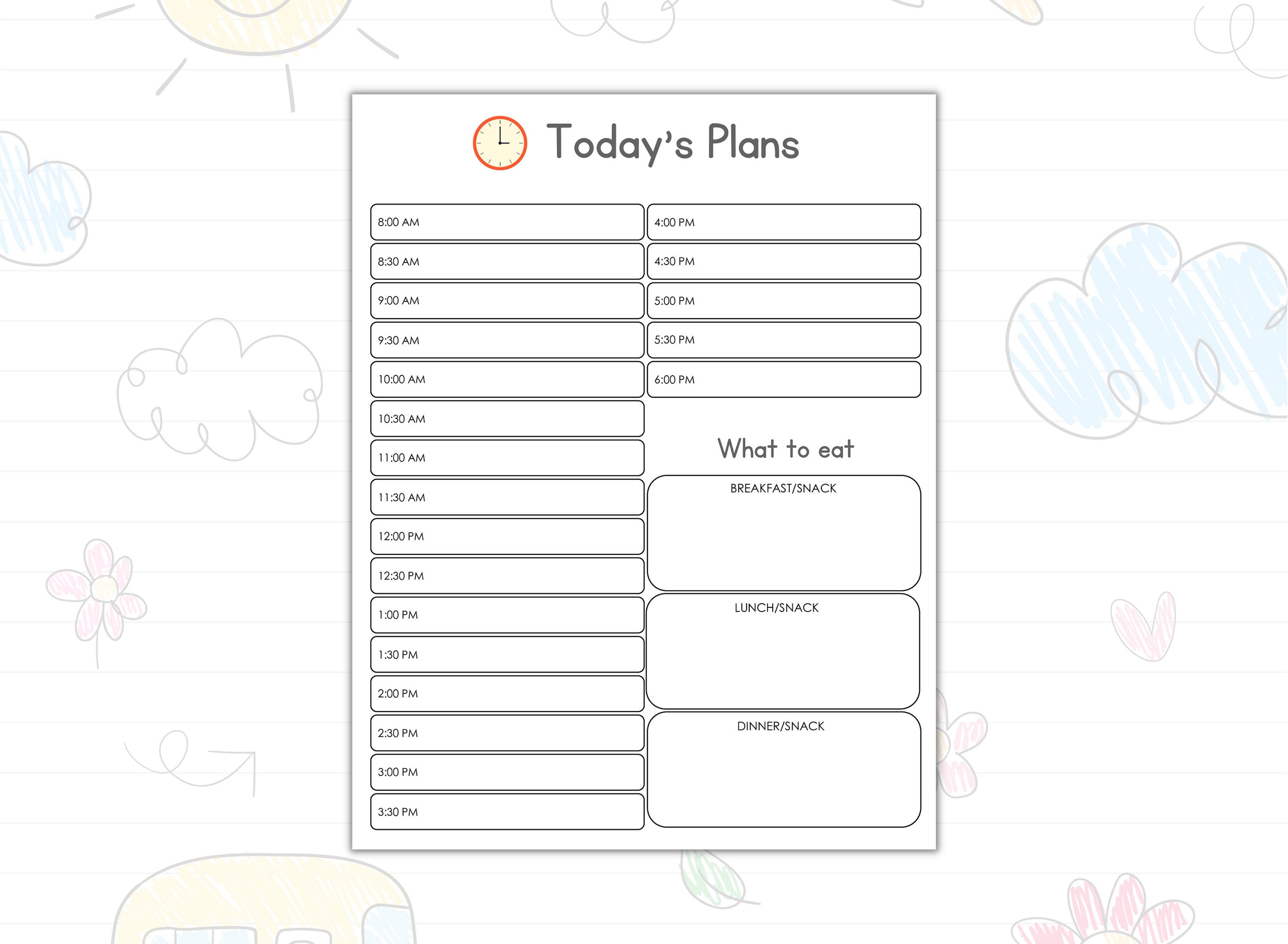 Pre Nursery Monthly Planner Template