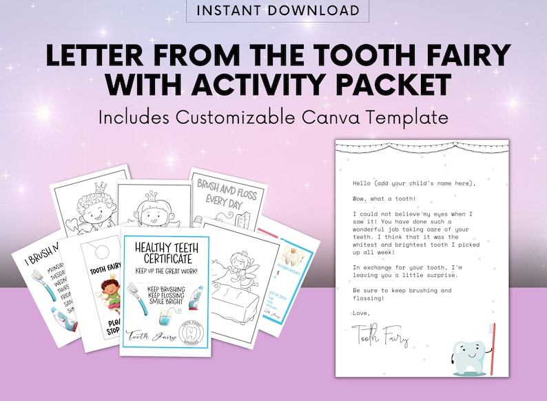 Printable Letter From Tooth Fairy, Tooth Fairy Mini Letter Editable ...