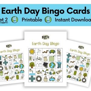 Earth Day Printables Preschool, Earth Day Bingo Cards, Earth Day Activities for Kids, Recycle Bingo Games for Kids, Instant Download