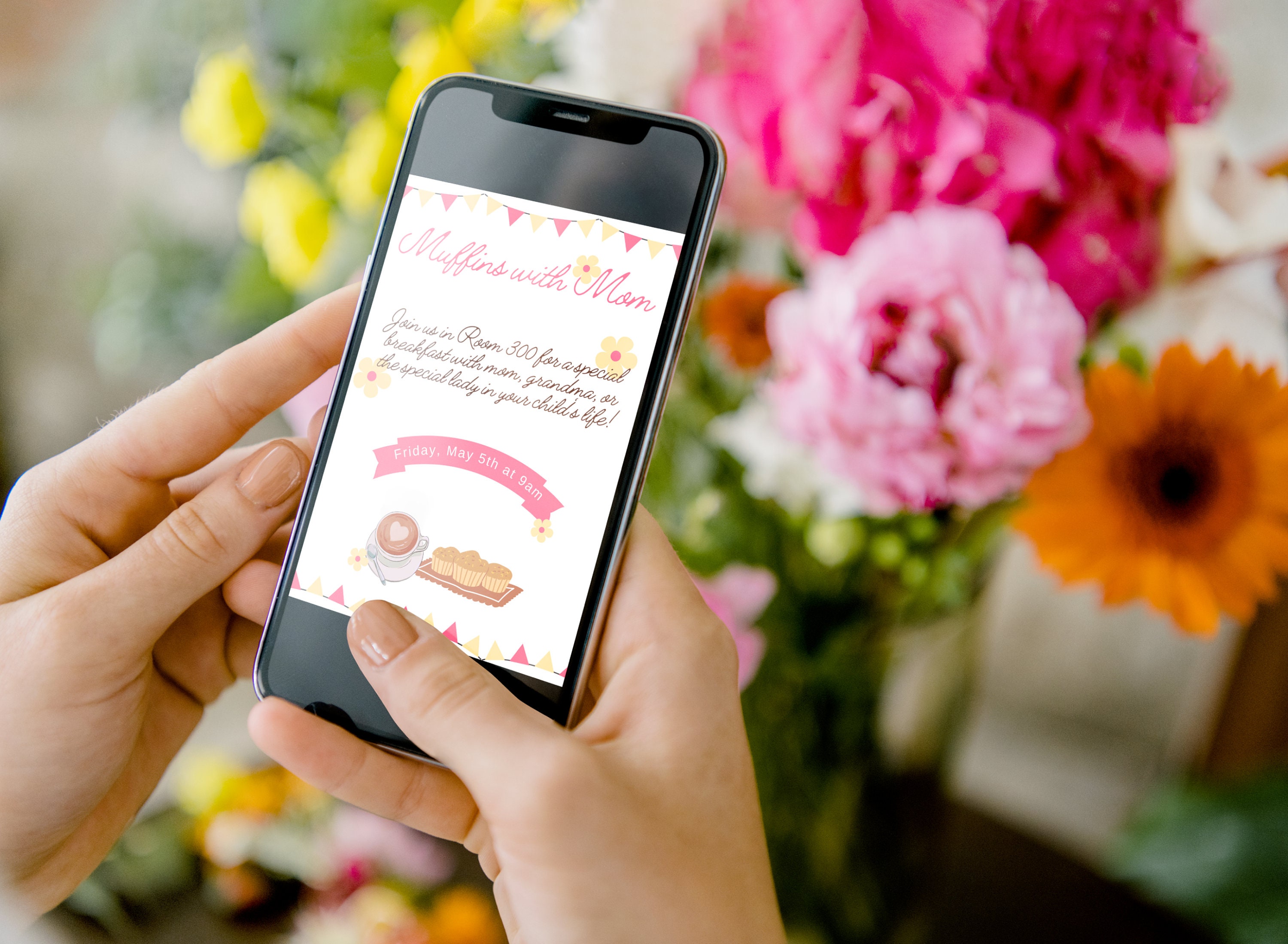 Muffins With Mom Invite, Canva Template, Muffins With Mom Flyer ...